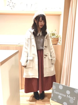 「Samansa Mos2（サマンサ モスモス）のアイテム（ダッフルコート）」を使った、R i c eさん（レディース・153cm）の冬コーディネート