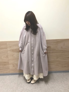 「サマンサモスモス」｜「アイテム（スリッポン）」を使った、R i c eさん（レディース・153cm）の冬コーディネート