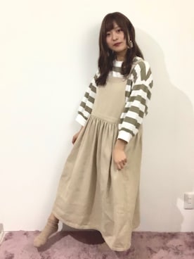 「ehka sopo（エヘカソポ）のアイテム（アクセサリー）」を使った、R i c eさん（レディース・153cm）の春コーディネート