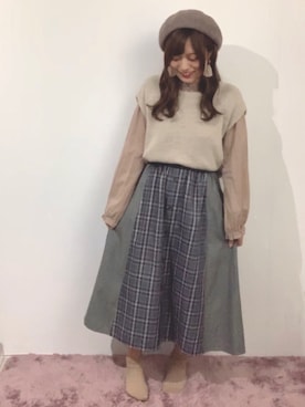 「ehka sopo（エヘカソポ）のアイテム（アクセサリー）」を使った、R i c eさん（レディース・153cm）の春コーディネート