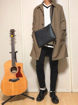 「Dr. Martens（ドクターマーチン）のDr.Martens / ドクターマーチン 1461 3EYE GIBSON SHOE 3ホール ギブソン シューズ ブーツ（ブーツ）」を使った、Taka✼さん（メンズ・175cm）の冬コーディネート