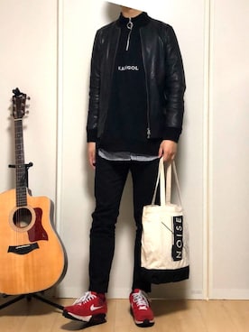 「FREAK'S STORE（フリークスストア）のアイテム（ライダースジャケット）」を使った、Taka✼さん（メンズ・175cm・20代）の冬コーディネート