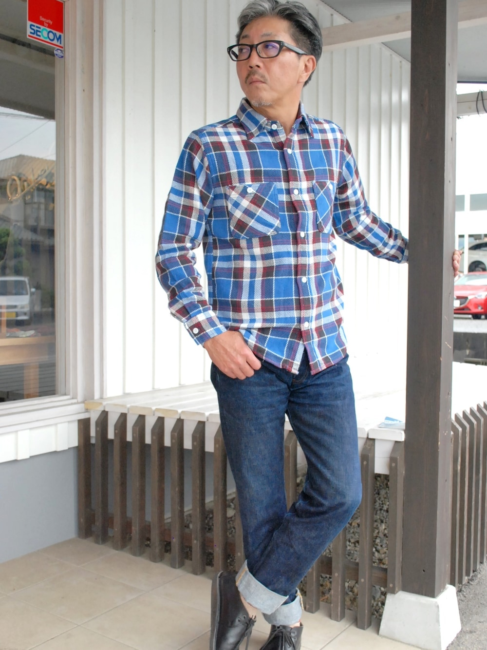 ファイブブラザー　ネルシャツ　モノトーン ファイブブラザー ネルシャツ モノトーン