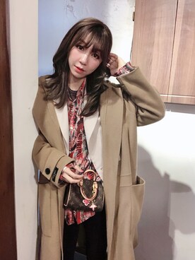 「アイテム（ダッフルコート、ゴールド系）」を使った、🌸ハナ🎀さん（レディース・172cm）の秋コーディネート