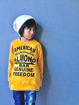 「DILASH（ディラッシュ）のアイテム（帽子）」を使った、haruta3sunさん（キッズ・120cm）の冬コーディネート