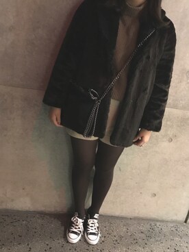 「H&M（エイチ・アンド・エム）のアイテム（その他アウター）」を使った、miiinaさん（レディース・163cm）の冬コーディネート