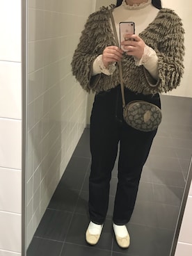 「ハイウエストストレートジーンズ」｜miiinaさん（レディース・163cm）の冬コーディネート