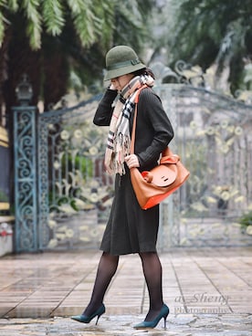 「Meli Melo（メリメロ）のアイテム」を使った、Emma wuさん（レディース・160cm）の冬コーディネート