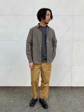 「HERISSON（エリソン）のアイテム」を使った、RYOさん（メンズ・175cm）の春コーディネート