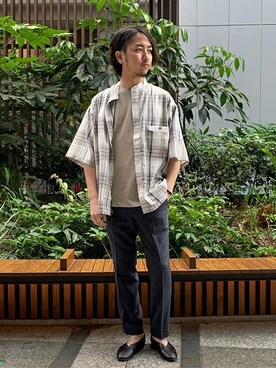 「417 EDIFICE（フォーワンセブンエディフィス）のアイテム（スリッポン）」を使った、RYOさん（メンズ・175cm）の夏コーディネート