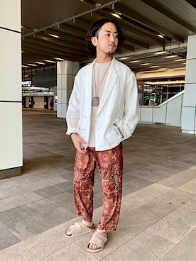 「417 EDIFICE（フォーワンセブンエディフィス）のアイテム（その他パンツ）」を使った、RYOさん（メンズ・175cm）の夏コーディネート