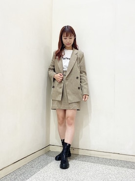「ガンクラブチェック」｜「アイテム（ジャケット/アウター）」を使った、maiさん（レディース・156cm）の夏コーディネート