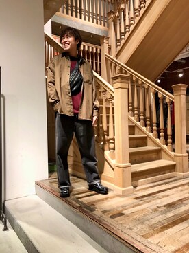 「KANGOL（カンゴール）のアイテム（スウェット）」を使った、西尾 一輝さん（メンズ・174cm）の秋コーディネート