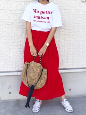 「BLISS POINT（ブリスポイント）のアイテム（スカート）」を使った、yu___k.7さん（レディース・165cm）の春コーディネート