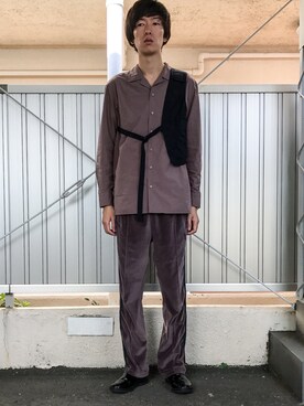 「MANEBU（マネブ）のアイテム（スリッポン）」を使った、loupさん（メンズ・180cm）の秋コーディネート