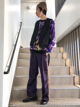 「MANEBU（マネブ）のアイテム（スリッポン）」を使った、loupさん（メンズ・180cm）の秋コーディネート