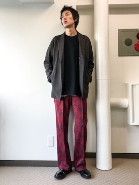 「MANEBU（マネブ）のアイテム（スリッポン）」を使った、loupさん（メンズ・180cm）の冬コーディネート