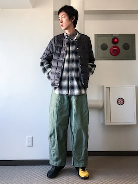 「HOKA ONE ONE × Engineered  Garments」｜loupさん（メンズ・180cm）の冬コーディネート