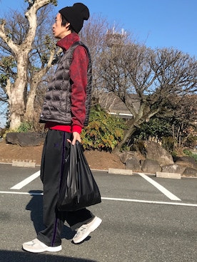 「TAION」｜「アイテム（ジャージ）」を使った、loupさん（メンズ・180cm）の冬コーディネート