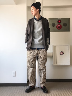 「MANEBU（マネブ）のアイテム（スリッポン）」を使った、loupさん（メンズ・180cm）の冬コーディネート