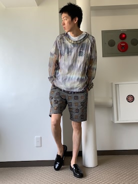 「MANEBU（マネブ）のアイテム（スリッポン）」を使った、loupさん（メンズ・180cm）の春コーディネート