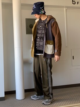 「aie」｜「アイテム（帽子）」を使った、loupさん（メンズ・180cm）の冬コーディネート