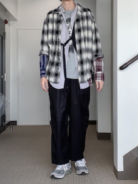 「aie」｜「アイテム（スニーカー）」を使った、loupさん（メンズ・180cm）の春コーディネート