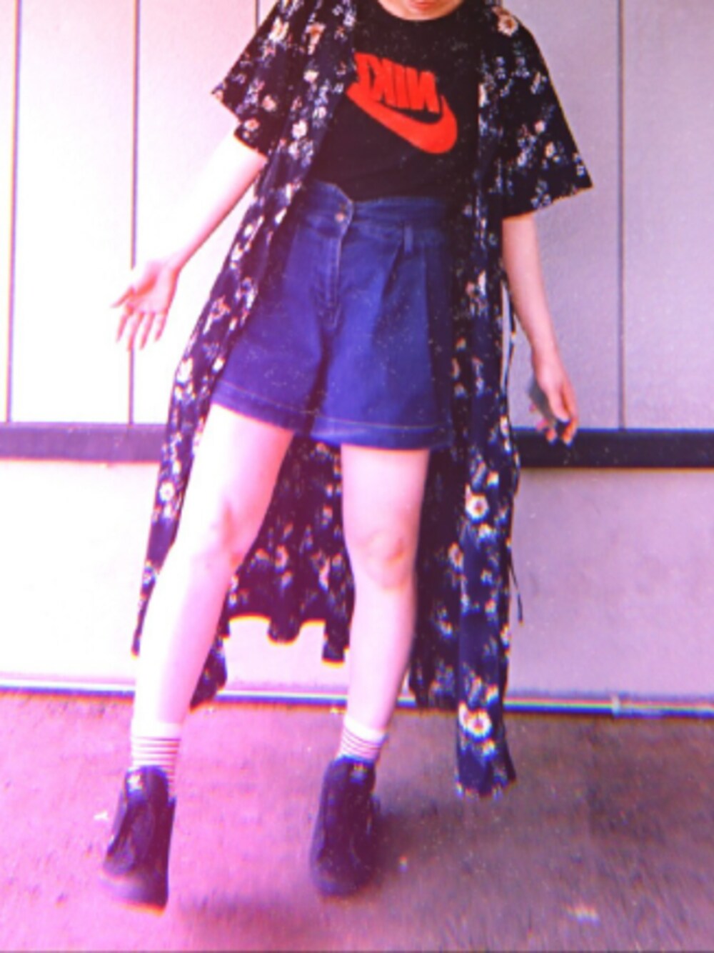 「いいね、save、フォローお願いします🤑、summer、低身長、いいね返し、フォローミー、カジュアル、夏コーデ、夏」｜「NIKEのアイテム（Tシャツ/カットソー、ブラック系）」を使った、わなつ🍓さん（レディース・153cm）の夏コーディネートの1枚目の写真