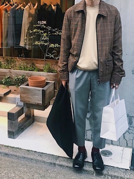 「LANVIN（ランバン）のアイテム（ブルゾン）」を使った、zumaさん（メンズ・170cm）の春コーディネート