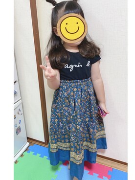 「Right-on（ライトオン）のアイテム（スカート）」を使った、neneさん（キッズ・90cm）の秋コーディネート