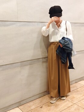 「YANUK（ヤヌーク）のアイテム（ジャケット/アウター）」を使った、miiさん（レディース・151cm）の春コーディネート