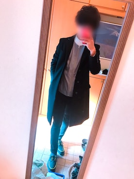 「GU（ジーユー）の（GU）スキニーフィットジーンズ（MEN ⁄ ジーンズ）」を使った、ちまさん（メンズ・172cm）の冬コーディネート