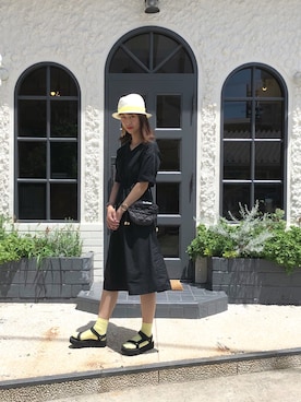 「Adam et Rope A・E・R（アダムエロペ）のアイテム（帽子）」を使った、miyhong✳︎✳︎さん（レディース・168cm）の夏コーディネート