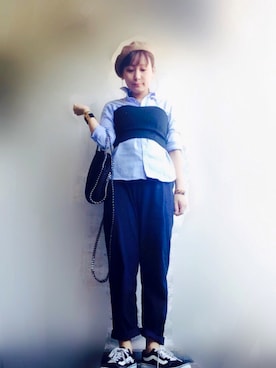 「SPINNS（スピンズ）のアイテム（チューブトップ）」を使った、nyanchiさん（レディース・158cm）の春コーディネート