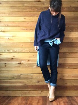 「Miminy Piminy（ミミニー ピミニー）のアイテム（シューズ）」を使った、Takumi.cさん（レディース・161cm）の冬コーディネート