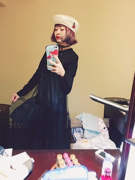 「me（ミイ）のアイテム（ワンピース/ドレス）」を使った、小鸟胃Abby酱さん（レディース・159cm）の冬コーディネート