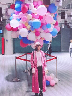 Candy Stripper チェスターコート ピンクイエロー Candy Stripper チェスターコート ピンクイエロー
