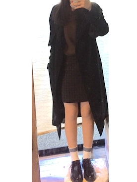 「NERGY（ナージー）のアイテム（トレンチコート）」を使った、ふゆさん（レディース・158cm）の冬コーディネート