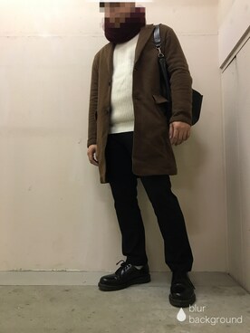 「nonnative（ノンネイティブ）のアイテム（チェスターコート）」を使った、ケンさん（メンズ・168cm）の冬コーディネート