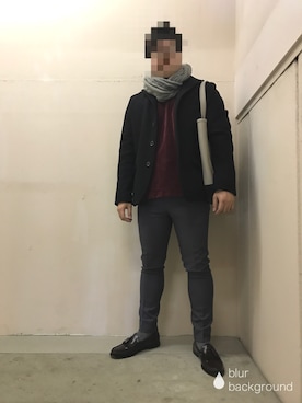 「JUNRED（ジュンレッド）のアイテム（トートバッグ）」を使った、ケンさん（メンズ・168cm）の冬コーディネート