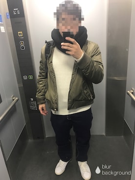 「Calvin Klein（カルバン・クライン）のアイテム（MA-1）」を使った、ケンさん（メンズ・168cm）の冬コーディネート