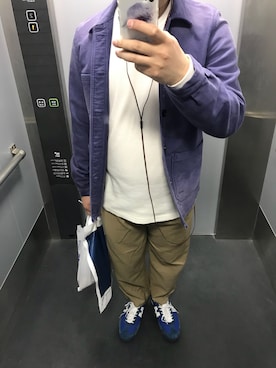 「メゾン キツネ(MAISON KITSUNE)」｜「アイテム（ブルゾン）」を使った、ケンさん（メンズ・168cm）の春コーディネート