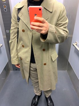 「A.P.C.（アーペーセー）のアイテム（スラックス）」を使った、ケンさん（メンズ・168cm）の秋コーディネート