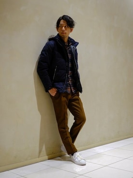 「アイテム（トップス、ブラウン系）」を使った、SHINOさん（メンズ・168cm）の秋コーディネート