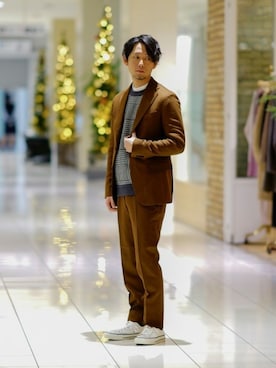 「アイテム（テーラードジャケット、イエロー系）」を使った、SHINOさん（メンズ・168cm）の秋コーディネート