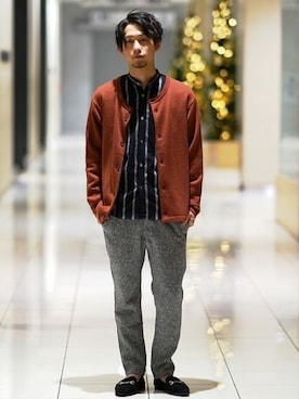 「EDIFICE（エディフィス）のアイテム（スリッポン）」を使った、SHINOさん（メンズ・168cm）の冬コーディネート