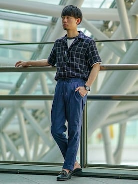 「ビットローファー」｜「アイテム（その他シューズ）」を使った、SHINOさん（メンズ・168cm）の春コーディネート