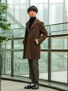 「セットアップスタイル」｜「アイテム（その他アウター）」を使った、SHINOさん（メンズ・168cm）の秋コーディネート