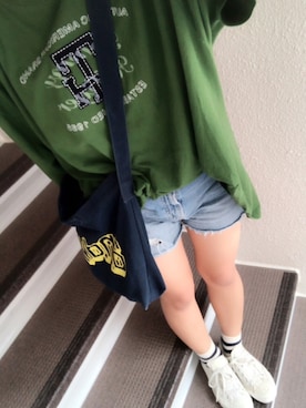 「ボーダーソックス」｜「アイテム（腕時計）」を使った、みさん（レディース・157cm）の夏コーディネート