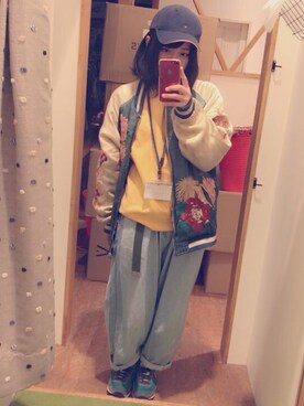 「BIG FIELD（ビッグフィールド）のアイテム」を使った、みさん（レディース・157cm）の秋コーディネート